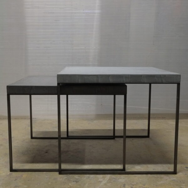 57-Table basse en béton acier sur mesure mobilier industriel pièce unique design italien Anna Farina fabrication artisanal Anna colore industriale
