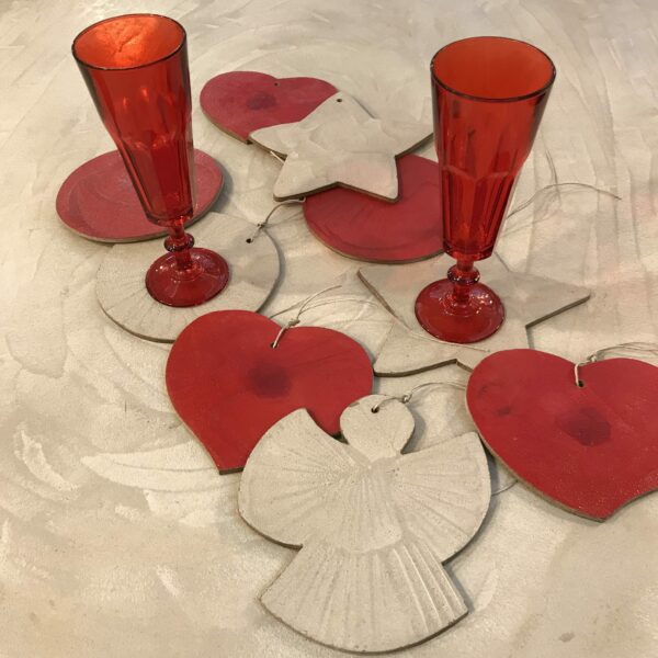 Plateaux dessus de verre décoration de sapin de Noël bois béton art de la table Design Italien Anna Farina fabrication artisanale pièce unique ANNA COLORE INDUSTRIALE-32