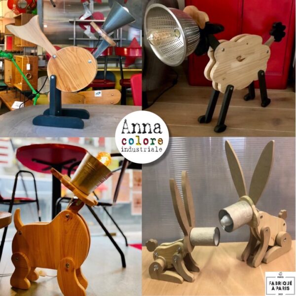 LAMPES INDUSTRIELLES ARTICULÉES Label fabriqué à Paris Design Anna Farina création fabrication artisanale pièce unique ANNA COLORE INDUSTRIALE3